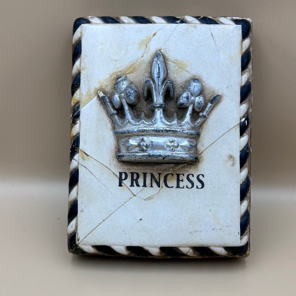 Sid Dickens Memory Block T-59 Princess Retired Wall TilePlaque Crown Fleur De Li